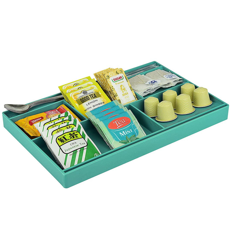 Acrimet Drawer Organizer Bin Multi-Purpose Storage for Desk Supplies and Accessories (Plastic) (Solid Green Color) - LeoForward Australia