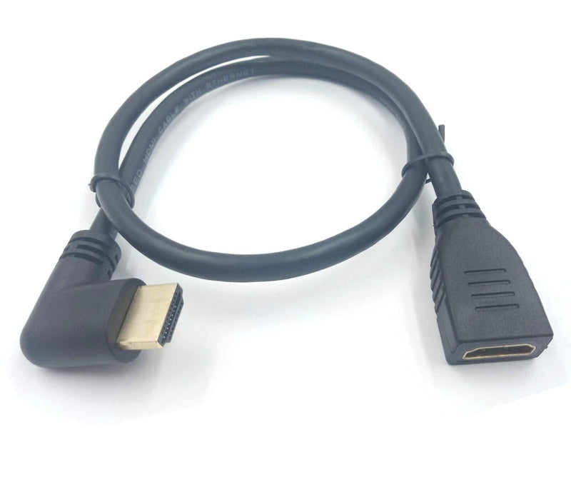 HDMI 2.0 Cord, Haokiang 1FT 90 Degree Gold Plated High Speed HDMI Male Left Angle to Female Extension Cable 60Hz, 4K 2K - LeoForward Australia