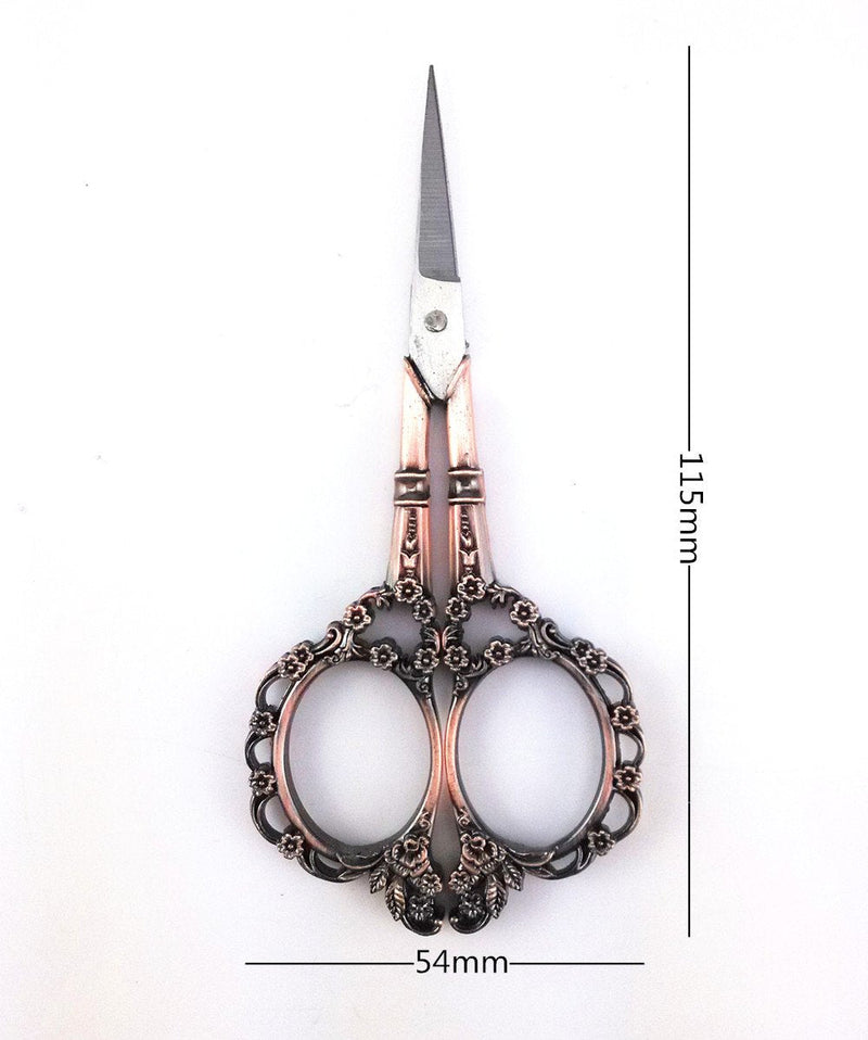  [AUSTRALIA] - Yueton Vintage European Style Plum Blossom Needlework Embroidery Scissors (Copper)