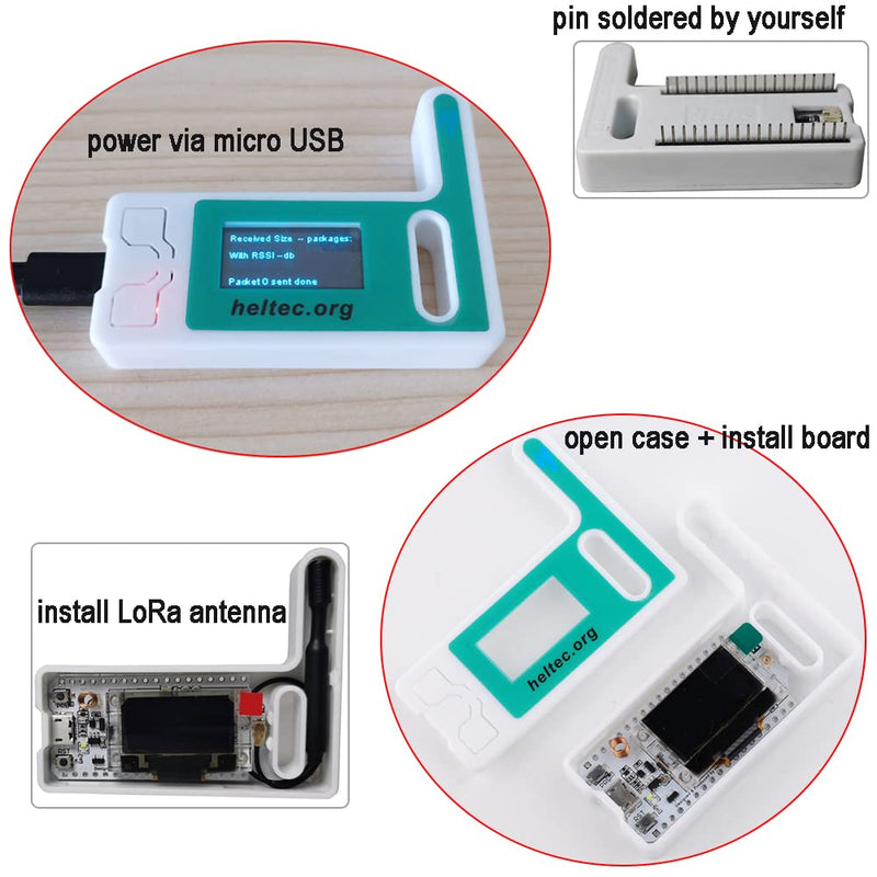  [AUSTRALIA] - DIYmalls ESP32 OLED LoRa 915MHz Module V2 + Protective LoRa Case Cover + 2P 1.25mm Cable for Arduino LoraWan IOT ( Pack of 2 )