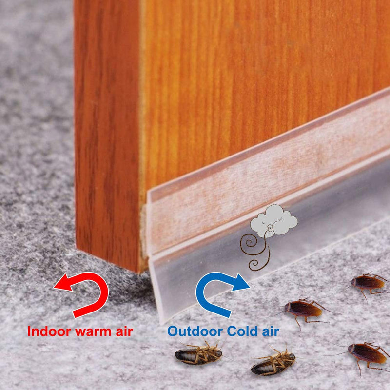 [AUSTRALIA] - Silicone Seal Strip - 10M/33ft Weather Stripping Door Window Seal - Door Strip Bottom Draft Stopper (25MM, Transparent) 2pack