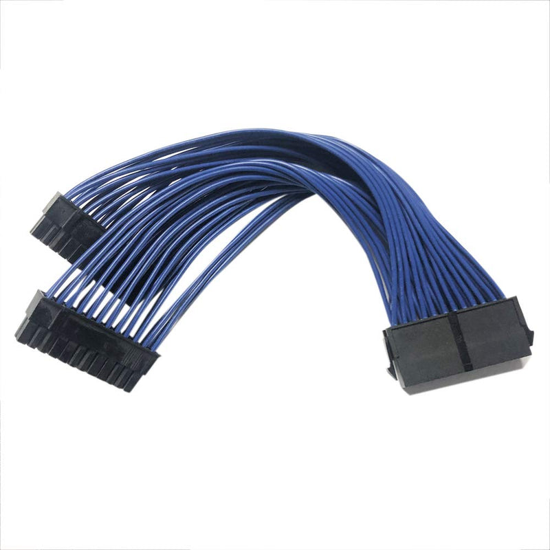  [AUSTRALIA] - GinTai Power Supply Extension Cable PSU Male to Female Y Splitter Replacement for ATX 24Pin 1 to 2 Port 23.5cm