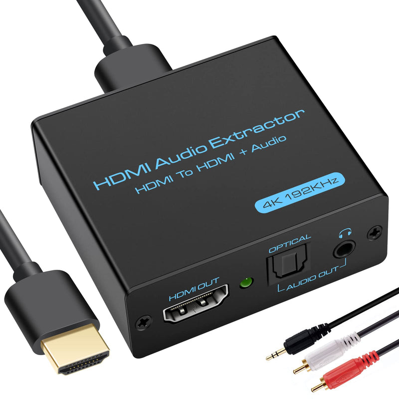  [AUSTRALIA] - HDMI Audio Extractor 4K HDMI to Optical 3.5mm AUX Audio Adapter Splitter Converter Supports HDCP Dolby Digital DTS 5.1 PCM