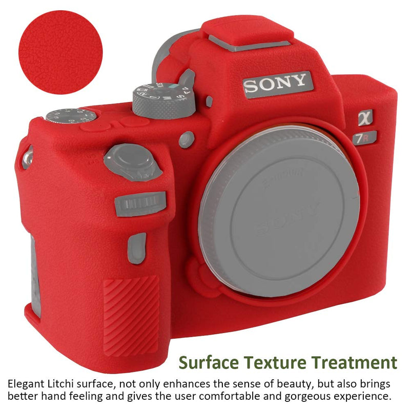  [AUSTRALIA] - Easy Hood Camera Case for Sony Alpha A7II A7RII A7SII A7 II A7R II A7S II A7R2 ILCE-7RM2 ILCE-7M2 Soft Silicone Rubber Camera Protective Body Case Skin Camera Protector Cover (Red) Red