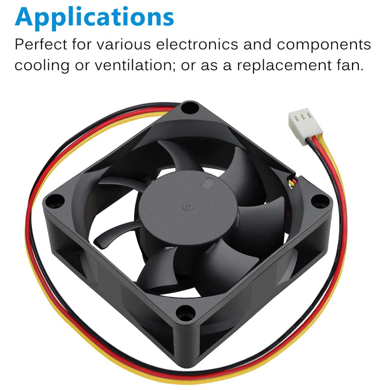  [AUSTRALIA] - GDSTIME 12V DC 3PIN 70mm Fan, 70mm x 70mm x 25mm Brushless Cooling Fan