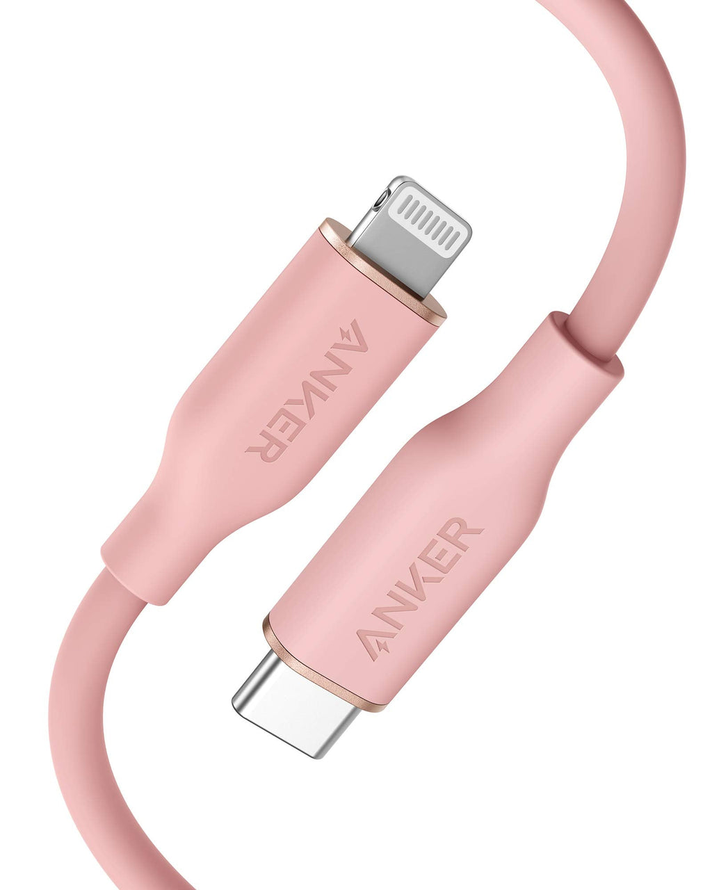  [AUSTRALIA] - Anker USB-C to Lightning Cable, 641 Cable (Coral Pink, 3ft), MFi Certified, Powerline III Flow Silicone Fast Charging Cable for iPhone 13 13 Pro 12 11 X XS XR 8 Plus (Charger Not Included)