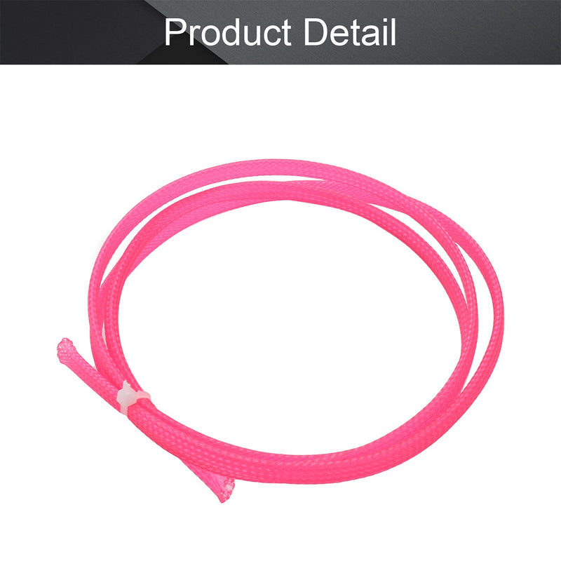  [AUSTRALIA] - Othmro 1m/3.28ft PET Expandable Braid Cable Sleeving Flexible Wire Mesh Sleeve Pink 6mm*1m
