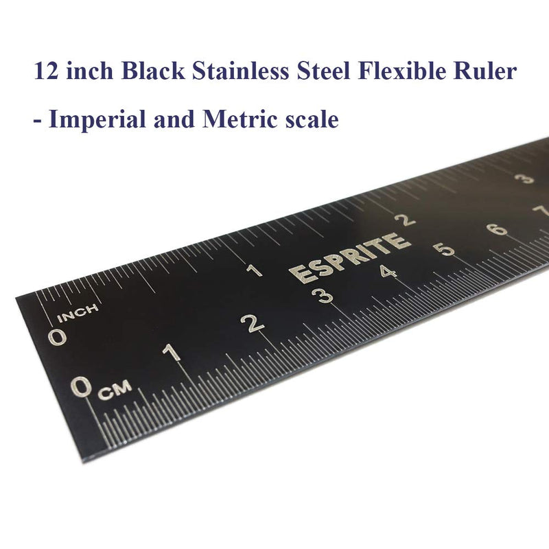 Architectural Scale Ruler, Engineering Scale and 12 inch Metal Ruler Set, Machinist Ruler Triangular Scale Drafting Ruler Architecture Ruler, Laser Etched Metal Scale Rulers-3 PCS - LeoForward Australia