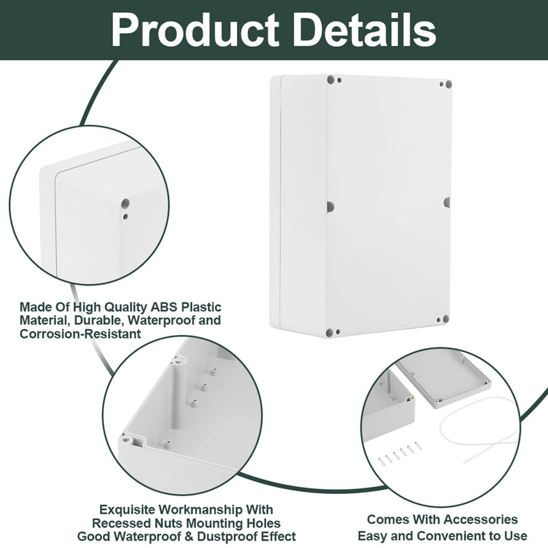  [AUSTRALIA] - Waterproof Junction Box, Gray Plastic Enclosure Project Case DIY Wiring Junction Box 230*150*85mm