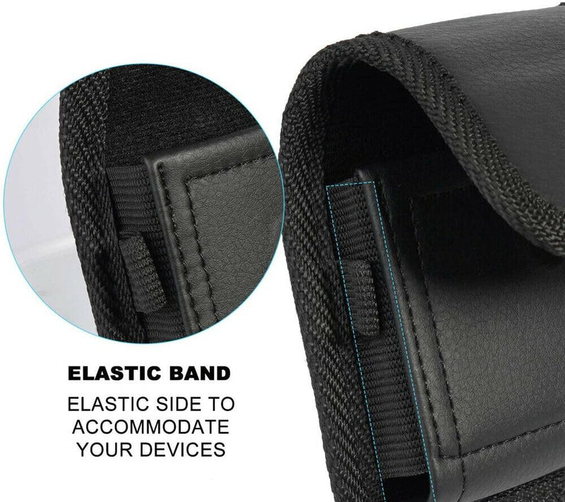  [AUSTRALIA] - Caseswill Phone Holster for Motorola Razr+ Plus (2023) / Motorola Razr 40 / Motorola Razr 40 Ultra/Samsung Galaxy Z Flip 5 4 3 2 5G Case Black Vegan Leather Vertical Pouch with Belt Clip Holster