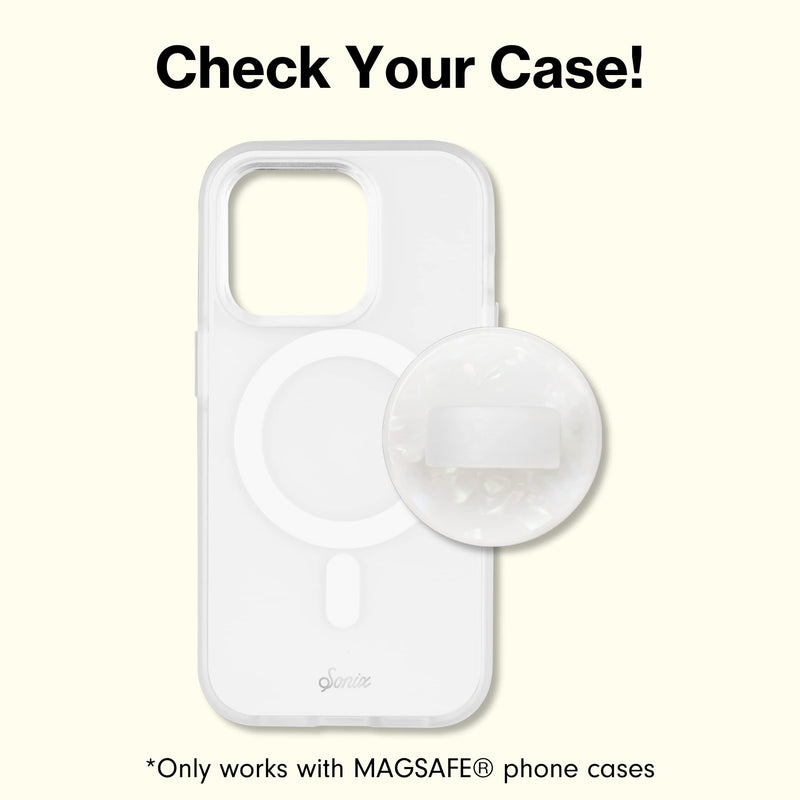 [AUSTRALIA] - Sonix for MagSafe Loop Phone Ring Holder with Finger Ring and Phone Stand Magnetic for iPhone 14/13 / 12 Series MagSafe Cases (Pearl Tort) Pearl Tort