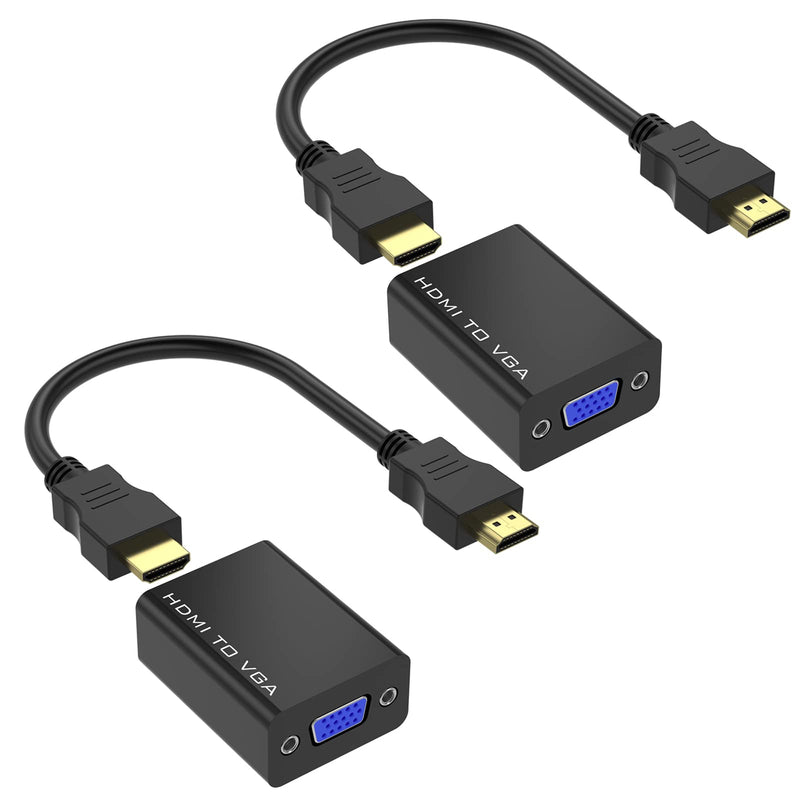  [AUSTRALIA] - HDMI to VGA 2 Pack, Yinker HDMI to VGA Adapter Gold-Plated Male to Female, Separable Converter Duplicate Extend Screen for Computer Desktop, Monitor, Projector, HDTV, Chromebook... HDMI to female VGA adapter