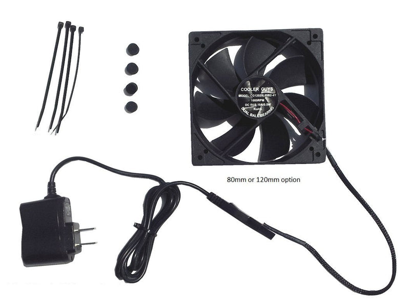  [AUSTRALIA] - Coolerguys Quiet AC Powered Receiver/Component Cooling Fan Kits (80mm) 80mm