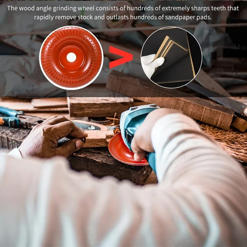  [AUSTRALIA] - Grinding Wheel 4 inch Wood Forming Wheel for polishing Wood Forming Discs with a 5/8" Angle Grinder (red) red