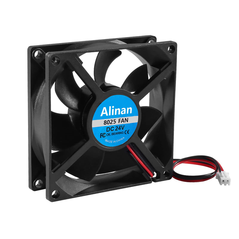  [AUSTRALIA] - Alinan 4pcs 8025 24V Fan 80x80x25mm 2-pin Sleeve Bearing Brushless DC Cooling Fan 3D Printer Cooling Fan Computer Fan 4