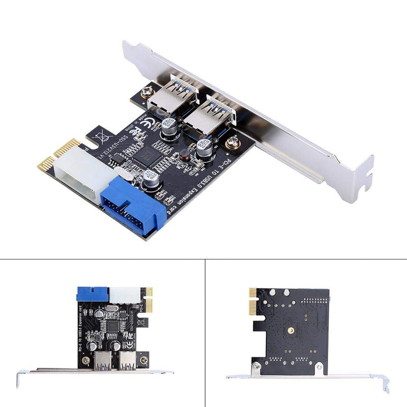  [AUSTRALIA] - PCI-E to 2 USB 3.0 Hub Port PCI Expansion Card Adapter with Front 20-PIN Interface