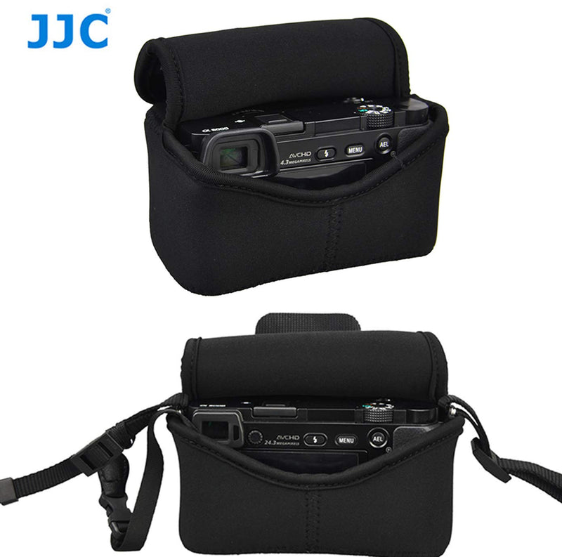  [AUSTRALIA] - JJC Black Ultra Light Neoprene Camera Case Pouch Bag for Sony Alpha a6600 a6500 a6400 a6300 a6100 a6000 a5100 with Sony SELP1650 16-50mm Zoom Pancake Lens, Size 120 x 73 x 87mm (W x H x D)