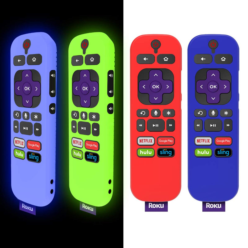  [AUSTRALIA] - [4 Pcs] for TCL Roku TV Steaming Stick 3600R Remote Case, Woocon Silicone Case Anti/Drop/Slip/Scratch/Dust,Universal Sleeve for RCAL7R/3921/3800/3810