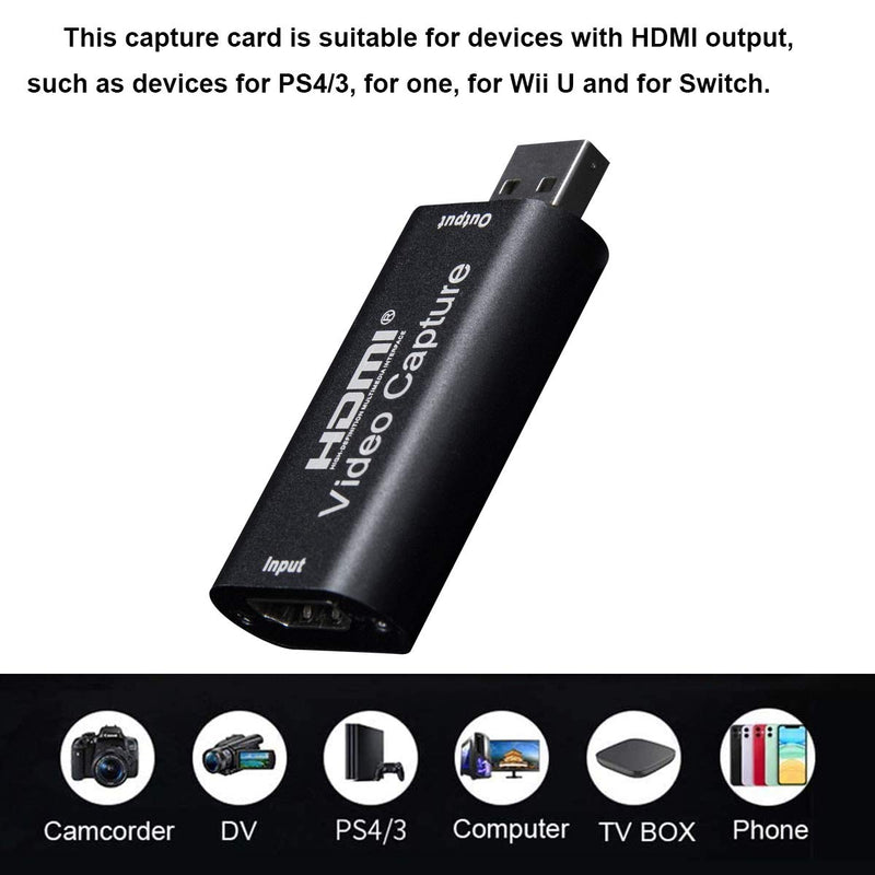  [AUSTRALIA] - Audio Video Capture Cards ,1080p30hz HDMI to USB 2.0 Capture Recording Box Compatible with Windows Linux Mac OS System YouTube OBS VLC Amcap for PS4/ Xbox/DSLR