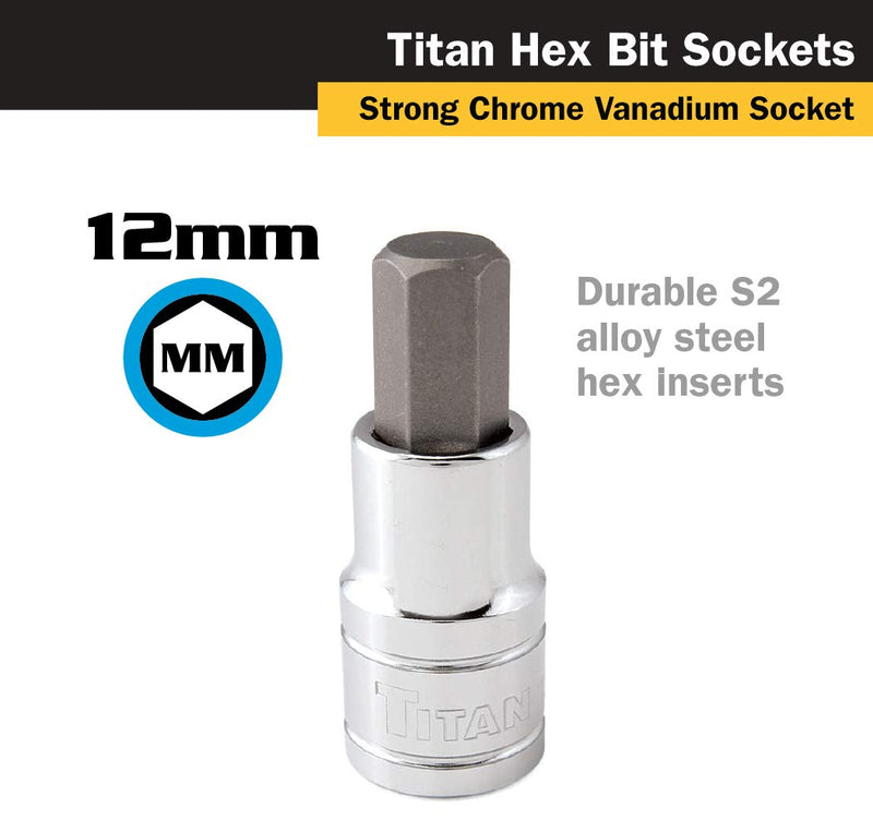  [AUSTRALIA] - Titan 15612 1/2-Inch Drive x 12mm Hex Bit Socket 12 mm