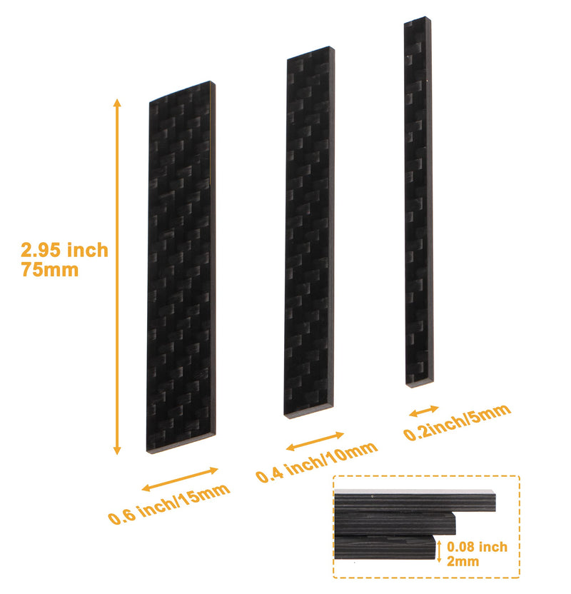  [AUSTRALIA] - Zettokete Sanding Sticks Fit for Gundam Model Craft Hobby,Carbon Fibre Sanding Rod Sanding Block,Ideal for Sanding and Polishing,3 Sizes(3"×0.6",3"×0.4",3"×0.2")