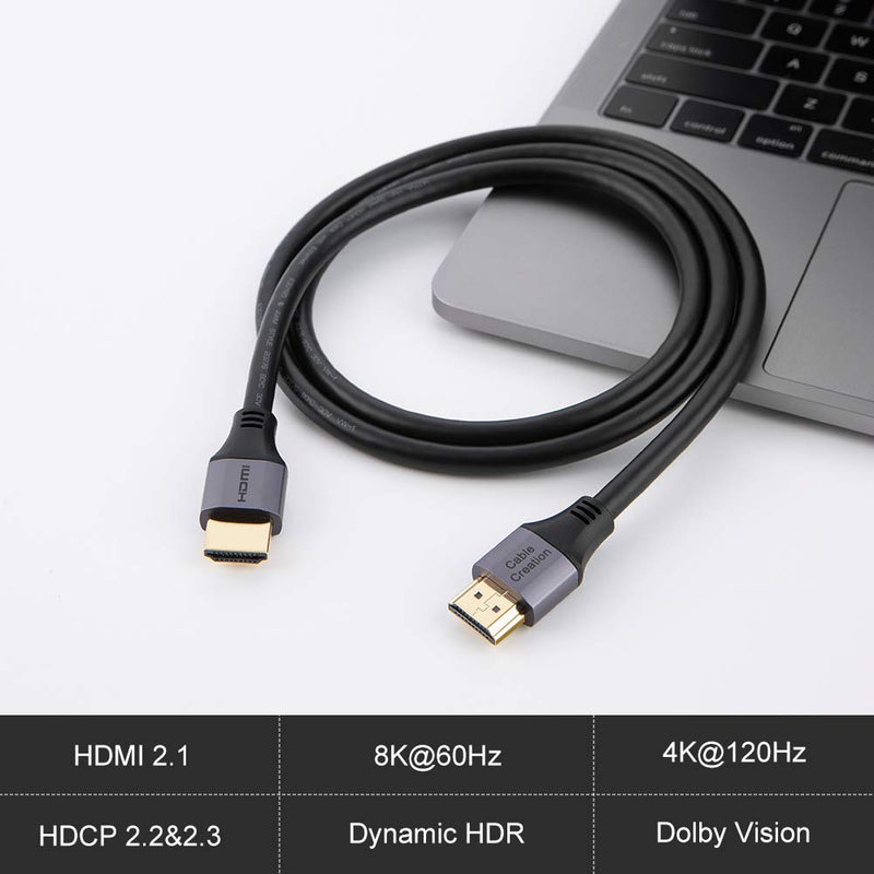  [AUSTRALIA] - CableCreation 8K HDMI Cable, HDMI for PS4 (48Gbps, 8K@60Hz) - 3.3 Feet, Xbox Series X HDMI Cable, eARC HDR HDCP 2.2 2.3 3.3Ft Grey 1