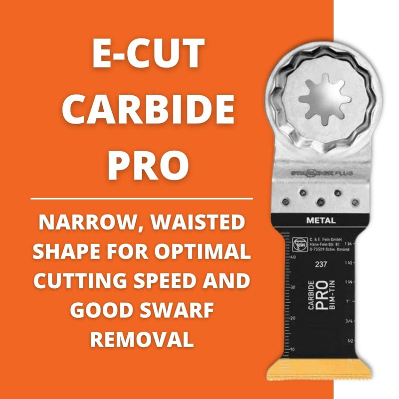  [AUSTRALIA] - FEIN E-Cut Carbide Pro saw blade, pack. 1 piece, width 32 mm, length 40 mm, Starlock holder, TiN-coated carbide plunge saw blade with extremely high wear resistance. 1 piece of CarbidePro metal 45x35 mm