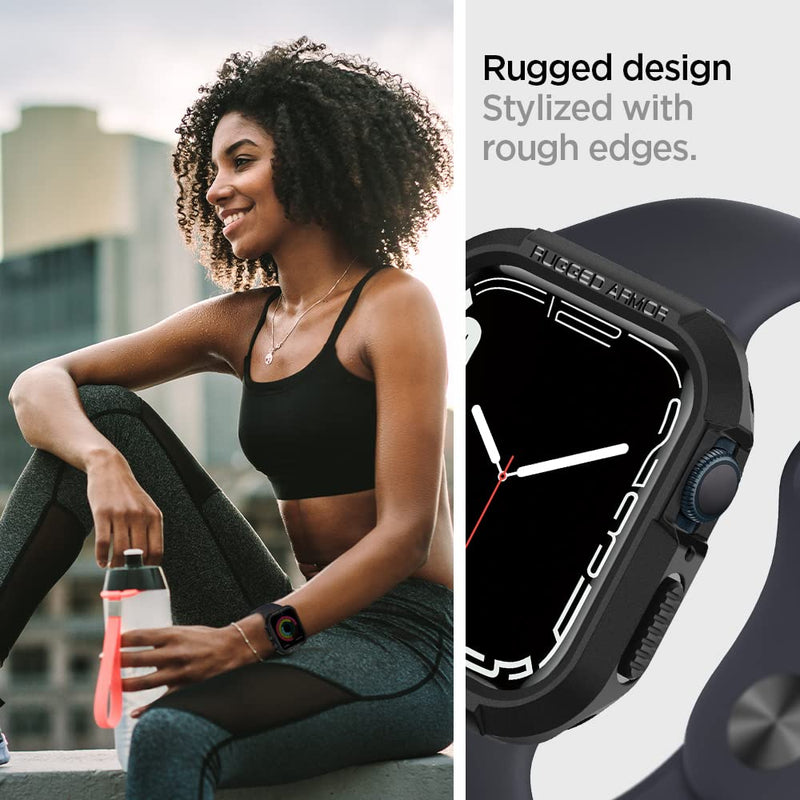  [AUSTRALIA] - Spigen Rugged Armor Works with Apple Watch Case for 44mm Series 4 (2018) - Black