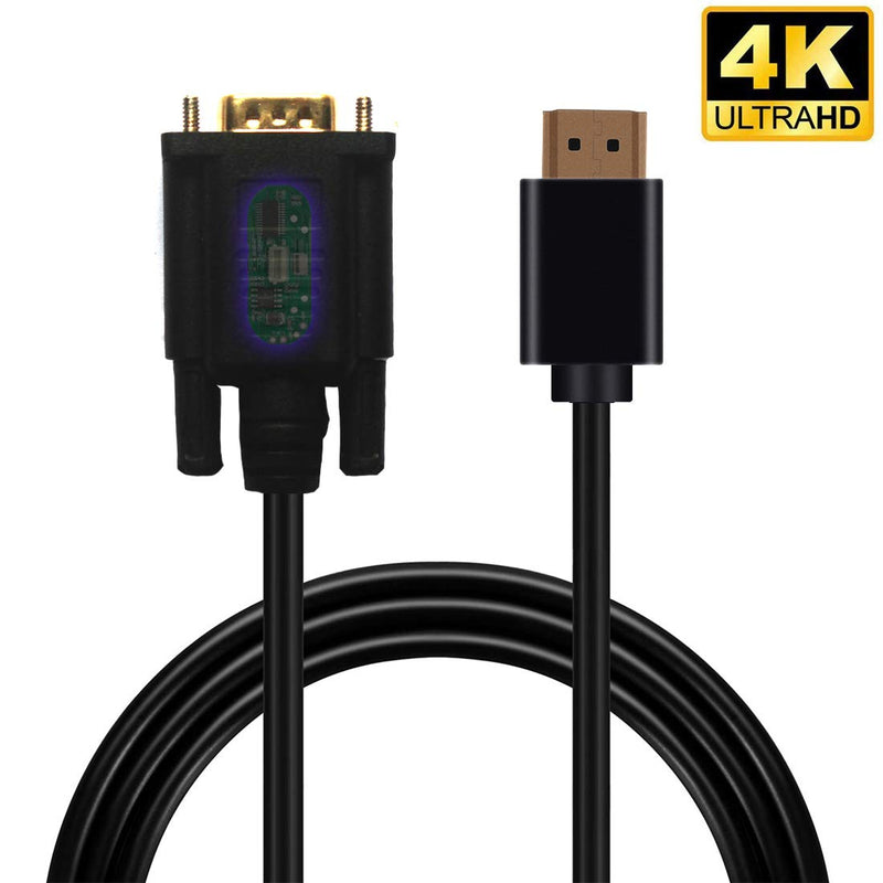  [AUSTRALIA] - LOKEKE HDMI to VGA Cable with IC,Gold-Plated 1080P HDMI Male to VGA Male 4K Surported, No Sound Transfer(4.92FT, 1.5M)