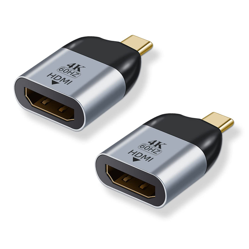  [AUSTRALIA] - AreMe USB C to HDMI Adapter 4K@60Hz (2 Pack), USB Type-C to HDMI Female Converter for MacBook Pro/Air, Surface, iPad Pro, Galaxy and More 2 PACK