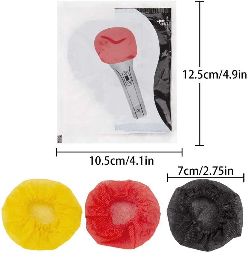  [AUSTRALIA] - LUTER 200 Pieces Microphone Cover Elastic Band Microphone Cover Windscreen Mic Protective Cap for KTV Recording Room News Interview, 3 Inch (Black, Red, Yellow) black, red, yellow