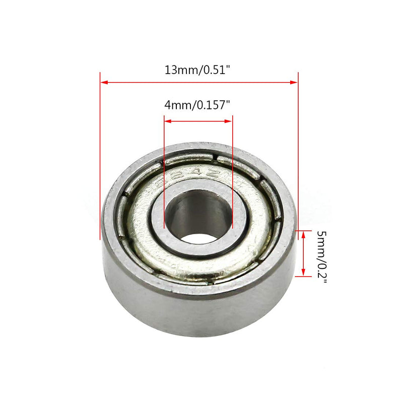  [AUSTRALIA] - Rannb 624ZZ Ball Bearing Double Shielded High Carbon Steel Ball Bearings 4 x 13 x 5mm- 20pcs