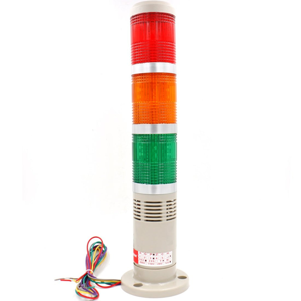  [AUSTRALIA] - Baomain Continous Warning Light LED DC 12V Red Yellow Green Industrial Signal Tower Lamp