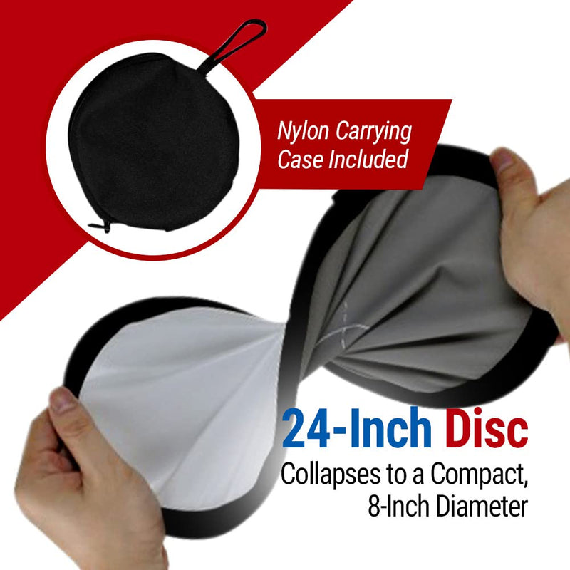  [AUSTRALIA] - Vidpro WB-24 White Balance Dual-Sided Disc - 18% Gray Card with Target & Neutral White Panel - Collapsible & Wipe Clean Surface Reference Reflector Use in Any Lighting Condition Includes Carrying Case