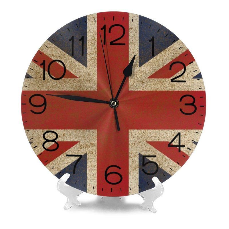  [AUSTRALIA] - N/W British Style Wall Clock 10"" Round,- Battery Operated Wall Clock Clocks for Home Decor Living Room Kitchen Bedroom Office