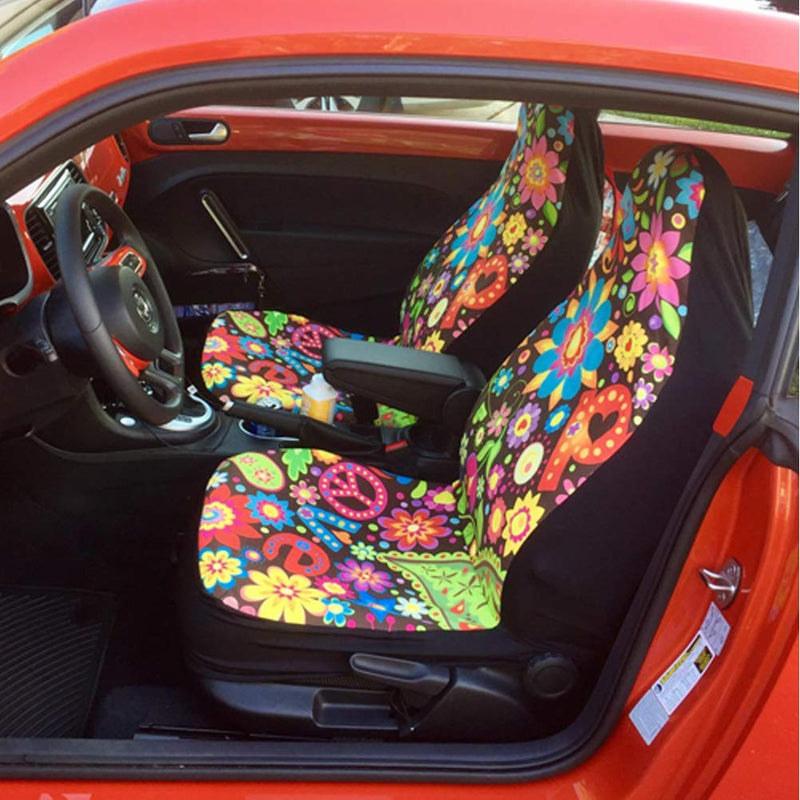 [AUSTRALIA] - Upetstory Novelty Galaxy Pattern Car Front Seat Covers Washable Vehicle Seat Protector Car Mat Covers Fit Most Cars Sedan
