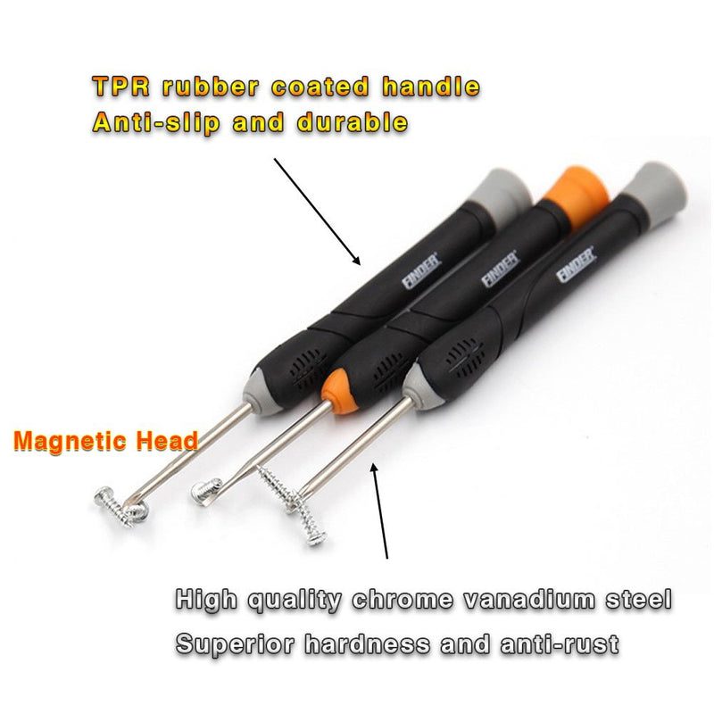  [AUSTRALIA] - Finder 12 in 1 Precision Torx Screwdriver Set with T6 T7 T8 T9 T10 Star Philip Slotted Magnetic Screwdrivers for Phone/Mac/Computer/Watch Repairing Industrial Level Chrome Vanadium Steel 12 Piece