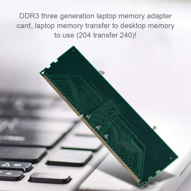  [AUSTRALIA] - DDR3 Laptop Ram 8gb DDR3 Ram DDR3 Laptop Ram Cards DDR3 Desktop Ram Tester, Laptop DDR3 RAM to Desktop Adapter Card 204 Pin SODIMM to 240 Pin DIMM Memory RAM Converter Memory RAM Connector, for Laptop