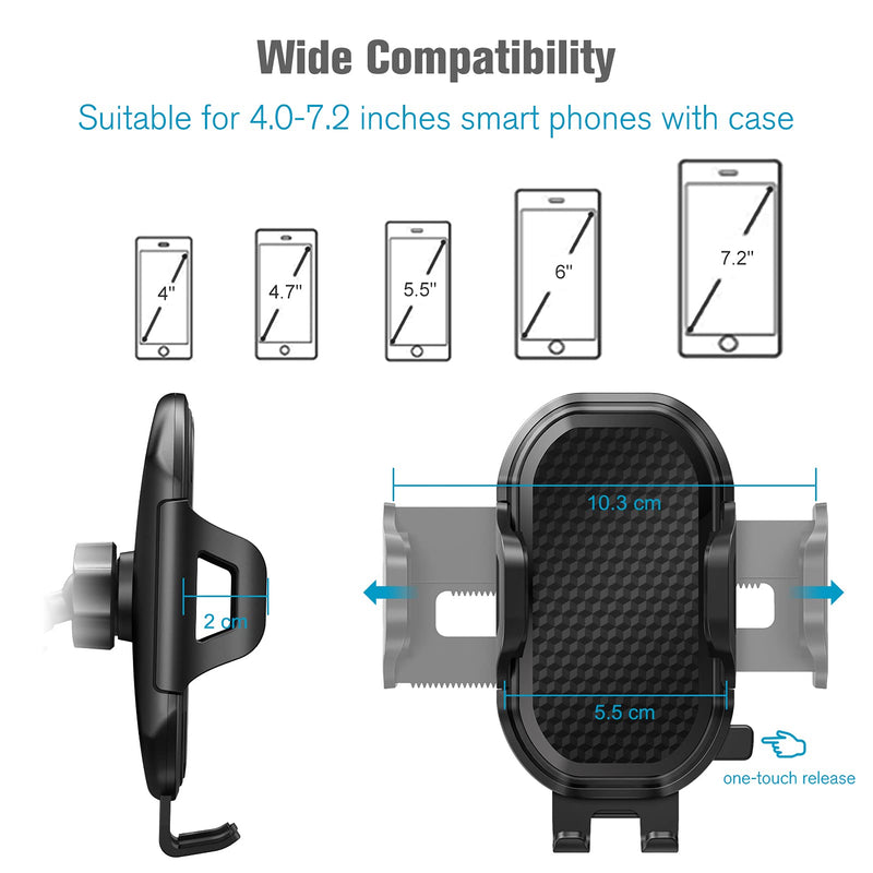  [AUSTRALIA] - Fintie Bike Phone Mount, 360° Rotation Universal Bicycle Motorcycle Cell Phone Handlebar Holder Cradle Compatible for iPhone 12/11 Pro Max/XR/XS Max/X, Samsung Galaxy, LG and Other 4"-7.2" Mobiles