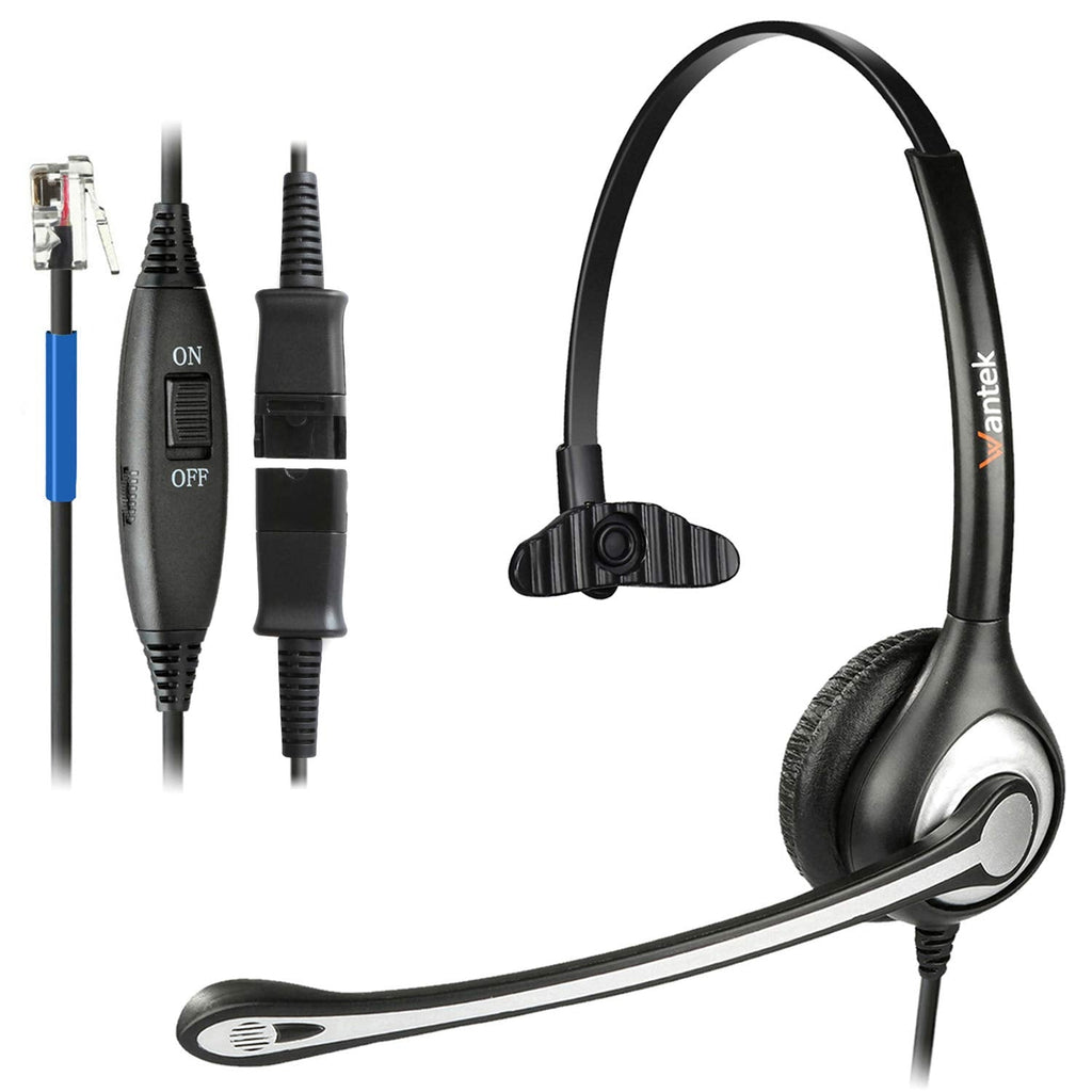  [AUSTRALIA] - Phone Headset with Microphone Noise Cancelling and Quick Disconnect Cord, RJ9 Telephone Headsets Compatible with Cisco IP Phones 6851 7821 7841 7861 7941 7942 7945 7962 7965 8811 8841 8845 8851 8861 Black