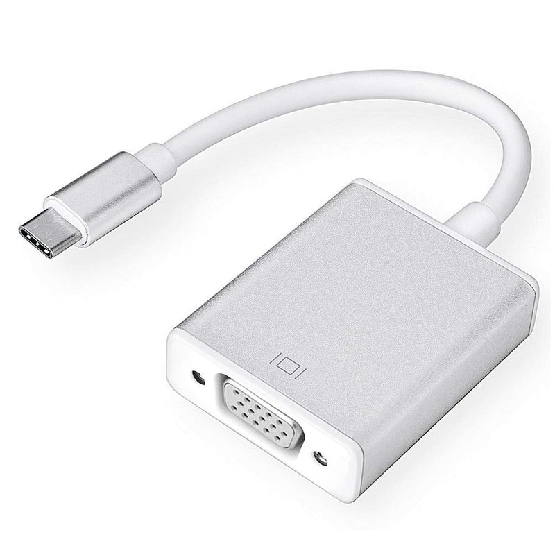  [AUSTRALIA] - Bincolo USB-C to VGA Adapter, USB 3.1 Type C (Thunderbolt 3) to VGA Converter Compatible with MacBook Pro, New MacBook, MacBook Air 2018, Dell XPS 13/15, Surface Book 2 and More (Silver) Silver