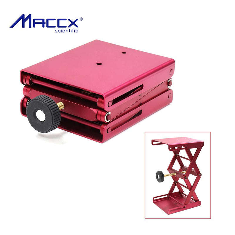 Maccx Lab Support Jack, Red Color, Aluminum Table, Dim of Platform  4.8"x5.5" Max. Height up to 9.5", LSJ140-001 - LeoForward Australia