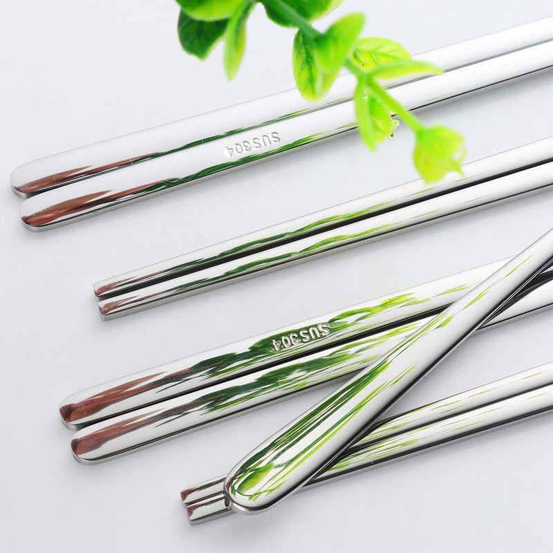  [AUSTRALIA] - Buyer Star 4 Set Chopsticks Spoon Set, 4 Color Reusable Metal Stainless Steel Korean Chopstix Spoon Set Christmas Gift 4 color A-flat chopstick and spoon