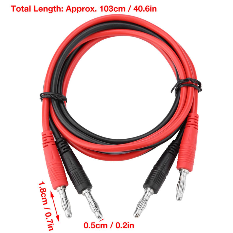  [AUSTRALIA] - Zetiling Banana Plug Cable Test Leads, 2pcs 4mm Banana Plug to Banana Plug Test Cable for Multimeter for Electrical or Laboratory Electrical Testing Work