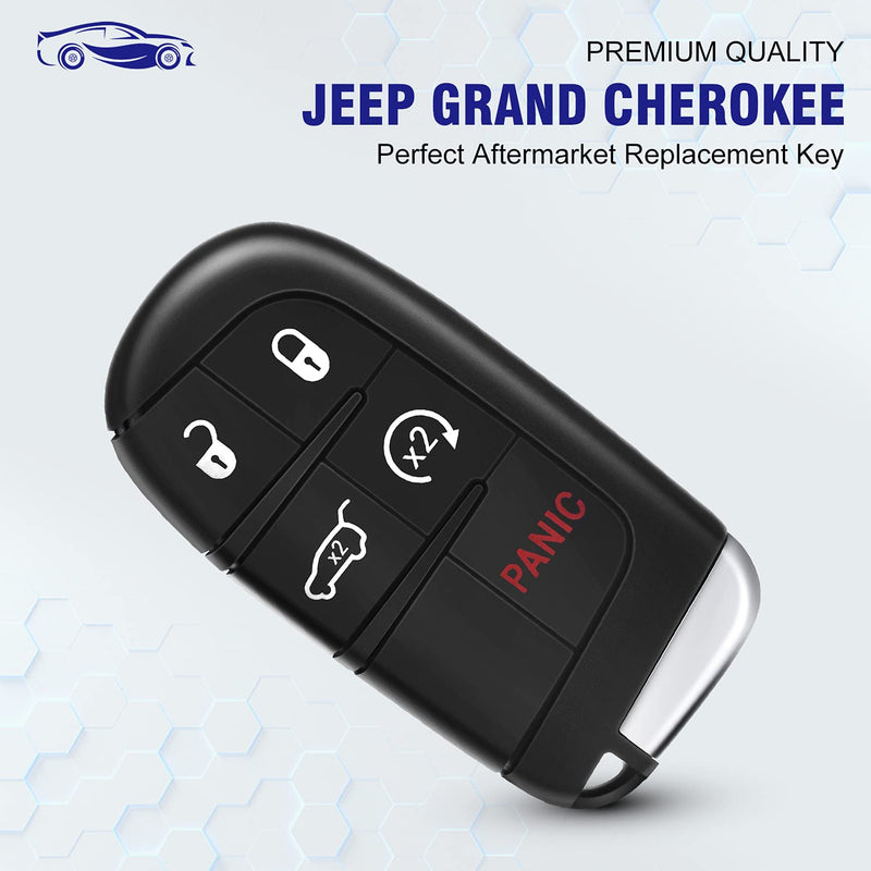  [AUSTRALIA] - PERSUPER Car Key Fob Fit for Jeep 2014-2021 Grand Cherokee Keyless Entry Remote Smart 434 MHz (M3N40821302) 5 Buttons