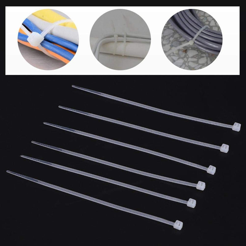  [AUSTRALIA] - 1000 Pcs Nylon Cable Ties with Self-Locking—White Zip Ties Heavy Duty—3.9/6 inch &0.12 inch Width for Home Office Garage Workshop(3x100) 3x100