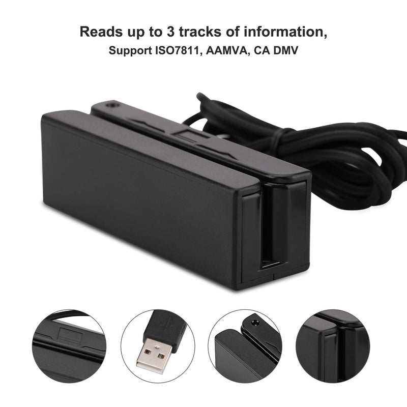  [AUSTRALIA] - MSR90 USB Swipe Magnetic Credit Card Reader 3 Tracks Mini Smart Card Reader MSR605 MSR606 Deftun