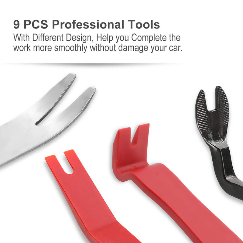  [AUSTRALIA] - Car Door Clip Panel Trim Install Removal Tool Kits for Car Dash Radio Audio Installer Pry Tool 9PCS