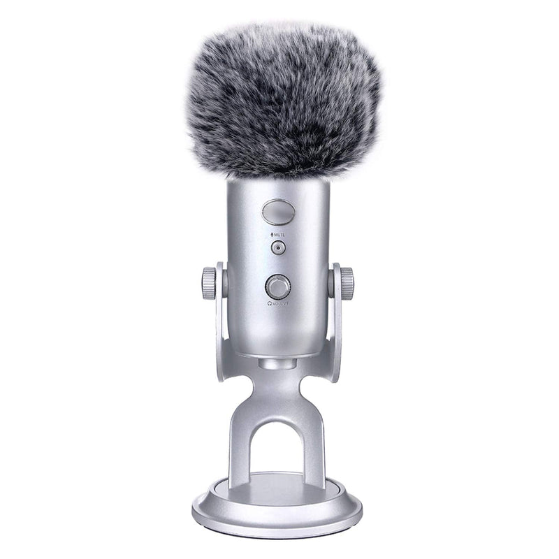  [AUSTRALIA] - SUNMON Microphone Furry Windscreen Muff, Perfect Mic Pop Filter Mask Shield for Blue Yeti, Yeti Pro Microphones gray furry