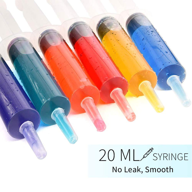  [AUSTRALIA] - 24 Pack 20ml/cc Plastic Syringes Large Syringe for Liquid, with Tip Cap & Individually Wrapped, for Oral, Scientific Labs, Measuring, Watering, refilling, Pets, Medical Student, Food, Oil or Glue Applicator